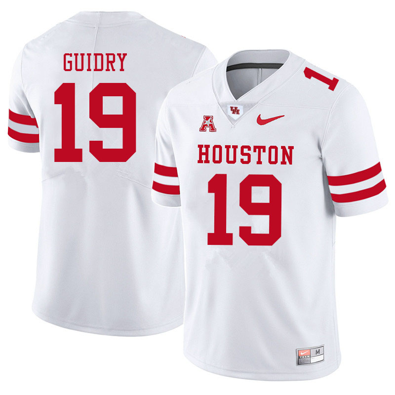 Men #19 C.J. Guidry Houston Cougars College Football Jerseys Sale-White - Click Image to Close